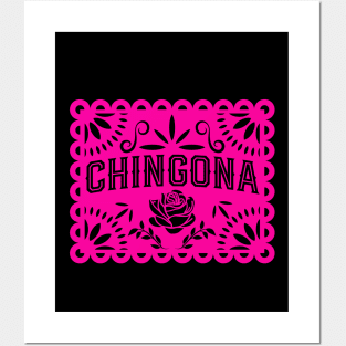 Chingona Pink Papel Picado Posters and Art